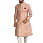 Handmade Banarasi Brocade Achkan | Silver Pink Father Son Combo | Jaipurio